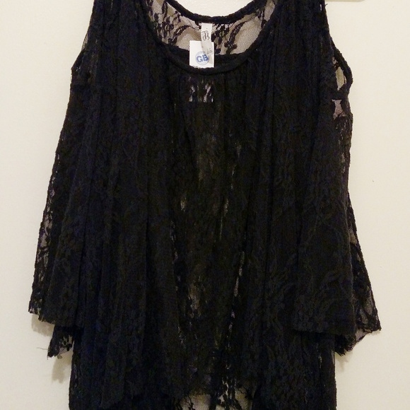 Free People Lost in Austin Lace Open Shoulder Top - Picture 3 of 3